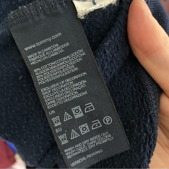 Tommy Hilfiger Navy Blue Crewneck Sweatshirt Men’s Small - Picture 5 of 6
